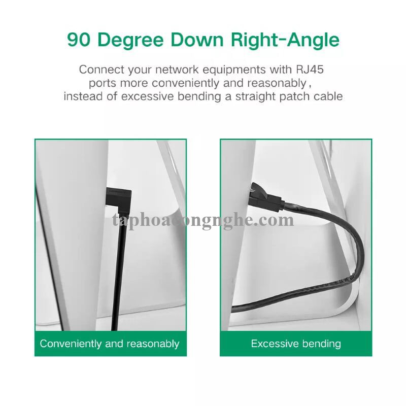 Ugreen 30835 3M màu Đen Cáp mạng CAT6 UTP 90 độ NW115 30030835